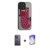 MARSİLYAN™- iPhone 13 Pro Max Kılıf Odak Klasik Serisi - Siyah Bilvis 5in1 3D Magic Cam Ekran Koruyucu + Neon Fosforlu Kamera Lens - BZ