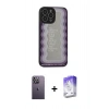 MARSİLYAN™- iPhone 13 Pro Max Kılıf Odak Klasik Serisi - Siyah Bilvis 5in1 3D Magic Cam Ekran Koruyucu + Neon Fosforlu Kamera Lens - BZ