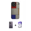 MARSİLYAN™- iPhone 13 Pro Max Kılıf Odak Klasik Serisi - Siyah Bilvis 5in1 3D Magic Cam Ekran Koruyucu + Neon Fosforlu Kamera Lens - BZ