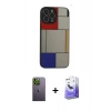 MARSİLYAN™- iPhone 13 Pro Max Kılıf Odak Klasik Serisi - Siyah Bilvis 5in1 5D Magic Hayalet Cam Ekran Koruyucu + Neon Fosforlu Kamera Lens - YL