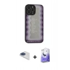 MARSİLYAN™- iPhone 13 Pro Max Kılıf Odak Klasik Serisi - Siyah Bilvis 5in1 5D Magic Hayalet Cam Ekran Koruyucu + Pers Alüminyum Kamera Lens - LT