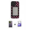MARSİLYAN™- iPhone 13 Pro Max Kılıf Odak Klasik Serisi - Siyah Bilvis 5in1 5D Magic Hayalet Cam Ekran Koruyucu + Neon Fosforlu Kamera Lens - YL