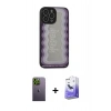 MARSİLYAN™- iPhone 13 Pro Max Kılıf Odak Klasik Serisi - Siyah Bilvis 5in1 5D Magic Hayalet Cam Ekran Koruyucu + Neon Fosforlu Kamera Lens - YL
