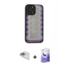 MARSİLYAN™- iPhone 13 Pro Max Kılıf Odak Klasik Serisi - Siyah Bilvis 5in1 5D Magic Hayalet Cam Ekran Koruyucu + Pers Alüminyum Kamera Lens - SABE