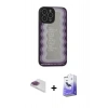 MARSİLYAN™- iPhone 13 Pro Max Kılıf Odak Klasik Serisi - Siyah Bilvis 5in1 5D Magic Hayalet Cam Ekran Koruyucu + Pers Alüminyum Kamera Lens - GI