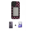 MARSİLYAN™- iPhone 13 Pro Max Kılıf Odak Klasik Serisi - Siyah Bilvis 5in1 5D Magic Hayalet Cam Ekran Koruyucu + Neon Fosforlu Kamera Lens - BZ