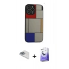 MARSİLYAN™- iPhone 13 Pro Max Kılıf Odak Klasik Serisi - Siyah Bilvis 5in1 5D Magic Hayalet Cam Ekran Koruyucu + Pers Alüminyum Kamera Lens - SABE