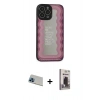 MARSİLYAN™- iPhone 13 Pro Max Kılıf Odak Klasik Serisi - Siyah Bilvis Hayalet Cam Ekran Koruyucu + Rainbow Kamera Lens Koruma Cam - MI