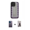 MARSİLYAN™- iPhone 13 Pro Max Kılıf Odak Klasik Serisi - Siyah Bilvis Hayalet Cam Ekran Koruyucu + Neon Fosforlu Kamera Lens - MI