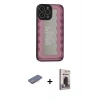 MARSİLYAN™- iPhone 13 Pro Max Kılıf Odak Klasik Serisi - Siyah Bilvis Hayalet Cam Ekran Koruyucu + Renkli Kamera Lens Koruma Cam - PE