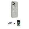 MARSİLYAN™- iPhone 13 Pro Max Kılıf Pusula Çizgi Koleksiyonu - Şeffaf 360 Full Body Arka Koruyucu + Renkli Kamera Lens Koruma Cam - TU