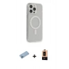 MARSİLYAN™- iPhone 13 Pro Max Kılıf Pusula Çizgi Koleksiyonu - Şeffaf Maxco Cam Ekran Koruyucu + Shine Kamera Lens Koruma Cam - MI