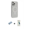 MARSİLYAN™- iPhone 13 Pro Max Kılıf Pusula Çizgi Koleksiyonu - Şeffaf Pasifik Cam Ekran Koruyucu + Shine Kamera Lens Koruma Cam - MI