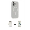 MARSİLYAN™- iPhone 13 Pro Max Kılıf Pusula Çizgi Koleksiyonu - Şeffaf Pasifik Cam Ekran Koruyucu + Shine Kamera Lens - GD