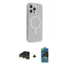 MARSİLYAN™- iPhone 13 Pro Max Kılıf Pusula Çizgi Koleksiyonu - Siyah 18D Cam Ekran Koruyucu + Raze Metal Kamera Lens - GD