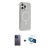 MARSİLYAN™- iPhone 13 Pro Max Kılıf Pusula Çizgi Koleksiyonu - Siyah 3D Antistatik Cam Ekran Koruyucu + Neon Fosforlu Kamera Lens - MI
