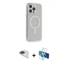MARSİLYAN™- iPhone 13 Pro Max Kılıf Pusula Çizgi Koleksiyonu - Siyah 3D Antistatik Cam Ekran Koruyucu + Pers Alüminyum Kamera Lens - LT