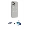 MARSİLYAN™- iPhone 13 Pro Max Kılıf Pusula Çizgi Koleksiyonu - Siyah 3D Antistatik Cam Ekran Koruyucu + Renkli Kamera Lens Koruma Cam - MI
