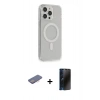 MARSİLYAN™- iPhone 13 Pro Max Kılıf Pusula Çizgi Koleksiyonu - Siyah 3D Antistatik Hayalet Cam Ekran Koruyucu + Renkli Kamera Lens Koruma Cam - PE
