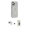 MARSİLYAN™- iPhone 13 Pro Max Kılıf Pusula Çizgi Koleksiyonu - Siyah 6D Mat Seramik Hayalet Nano Ekran Koruyucu + Pers Alüminyum Kamera Lens - SABE