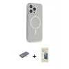 MARSİLYAN™- iPhone 13 Pro Max Kılıf Pusula Çizgi Koleksiyonu - Siyah 6D Mat Seramik Hayalet Nano Ekran Koruyucu + Renkli Kamera Lens Koruma Cam - TU