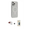 MARSİLYAN™- iPhone 13 Pro Max Kılıf Pusula Çizgi Koleksiyonu - Siyah 6D Mat Seramik Hayalet Nano Ekran Koruyucu + Pers Alüminyum Kamera Lens - KI