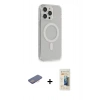 MARSİLYAN™- iPhone 13 Pro Max Kılıf Pusula Çizgi Koleksiyonu - Siyah 6D Mat Seramik Hayalet Nano Ekran Koruyucu + Renkli Kamera Lens Koruma Cam - PE