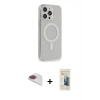 MARSİLYAN™- iPhone 13 Pro Max Kılıf Pusula Çizgi Koleksiyonu - Siyah 6D Mat Seramik Hayalet Nano Ekran Koruyucu + Pers Alüminyum Kamera Lens - GI
