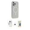 MARSİLYAN™- iPhone 13 Pro Max Kılıf Pusula Çizgi Koleksiyonu - Siyah 6D Mat Seramik Hayalet Nano Ekran Koruyucu + Shine Kamera Lens - GD