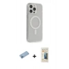 MARSİLYAN™- iPhone 13 Pro Max Kılıf Pusula Çizgi Koleksiyonu - Siyah 6D Mat Seramik Hayalet Nano Ekran Koruyucu + Shine Kamera Lens Koruma Cam - MI