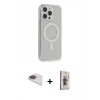 MARSİLYAN™- iPhone 13 Pro Max Kılıf Pusula Çizgi Koleksiyonu - Siyah Bilvis 3D Cam Ekran Koruyucu + Pers Alüminyum Kamera Lens - GI