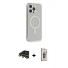 MARSİLYAN™- iPhone 13 Pro Max Kılıf Pusula Çizgi Koleksiyonu - Siyah Bilvis 3D Cam Ekran Koruyucu + Raze Metal Kamera Lens - GD