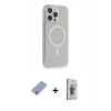 MARSİLYAN™- iPhone 13 Pro Max Kılıf Pusula Çizgi Koleksiyonu - Siyah Bilvis 3D Cam Ekran Koruyucu + Metal Kamera Lens Koruma Cam - KUYL