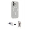 MARSİLYAN™- iPhone 13 Pro Max Kılıf Pusula Çizgi Koleksiyonu - Siyah Bilvis 3D Cam Ekran Koruyucu + Pers Alüminyum Kamera Lens - LT