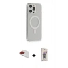 MARSİLYAN™- iPhone 13 Pro Max Kılıf Pusula Çizgi Koleksiyonu - Siyah Bilvis 3D Cam Ekran Koruyucu + Pers Alüminyum Kamera Lens - KI