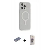 MARSİLYAN™- iPhone 13 Pro Max Kılıf Pusula Çizgi Koleksiyonu - Siyah Bilvis 3D Cam Ekran Koruyucu + Renkli Kamera Lens Koruma Cam - MI