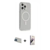 MARSİLYAN™- iPhone 13 Pro Max Kılıf Pusula Çizgi Koleksiyonu - Siyah Bilvis 3D Mat Cam Ekran Koruyucu + Rainbow Kamera Lens Koruma Cam - MI