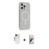 MARSİLYAN™- iPhone 13 Pro Max Kılıf Pusula Çizgi Koleksiyonu - Siyah Bilvis 3D Mat Cam Ekran Koruyucu + Shine Kamera Lens - GD
