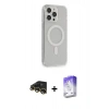 MARSİLYAN™- iPhone 13 Pro Max Kılıf Pusula Çizgi Koleksiyonu - Siyah Bilvis 5in1 3D Magic Cam Ekran Koruyucu + Gold Raze Metal Kamera Lens