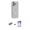 MARSİLYAN™- iPhone 13 Pro Max Kılıf Pusula Çizgi Koleksiyonu - Siyah Bilvis 5in1 3D Magic Cam Ekran Koruyucu + Renkli Kamera Lens Koruma Cam - PE