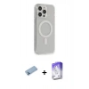 MARSİLYAN™- iPhone 13 Pro Max Kılıf Pusula Çizgi Koleksiyonu - Siyah Bilvis 5in1 3D Magic Cam Ekran Koruyucu + Shine Kamera Lens Koruma Cam - MI