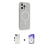 MARSİLYAN™- iPhone 13 Pro Max Kılıf Pusula Çizgi Koleksiyonu - Siyah Bilvis 5in1 3D Magic Cam Ekran Koruyucu + Shine Kamera Lens - GD