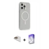 MARSİLYAN™- iPhone 13 Pro Max Kılıf Pusula Çizgi Koleksiyonu - Siyah Bilvis 5in1 3D Magic Cam Ekran Koruyucu + Pers Alüminyum Kamera Lens - GD