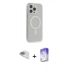 MARSİLYAN™- iPhone 13 Pro Max Kılıf Pusula Çizgi Koleksiyonu - Siyah Bilvis 5in1 3D Magic Cam Ekran Koruyucu + Pers Alüminyum Kamera Lens - SABE