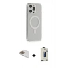 MARSİLYAN™- iPhone 13 Pro Max Kılıf Pusula Çizgi Koleksiyonu - Siyah Bilvis Hayalet Cam Ekran Koruyucu + Pers Alüminyum Kamera Lens - GD