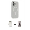 MARSİLYAN™- iPhone 13 Pro Max Kılıf Pusula Çizgi Koleksiyonu - Siyah Bilvis Hayalet Cam Ekran Koruyucu + Shine Kamera Lens - GD