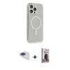 MARSİLYAN™- iPhone 13 Pro Max Kılıf Pusula Çizgi Koleksiyonu - Siyah Bilvis Hayalet Cam Ekran Koruyucu + Pers Alüminyum Kamera Lens - LT