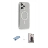 MARSİLYAN™- iPhone 13 Pro Max Kılıf Pusula Çizgi Koleksiyonu - Siyah Bilvis Hayalet Cam Ekran Koruyucu + Shine Kamera Lens Koruma Cam - MI