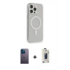 MARSİLYAN™- iPhone 13 Pro Max Kılıf Pusula Çizgi Koleksiyonu - Siyah Bilvis Hayalet Cam Ekran Koruyucu + Neon Fosforlu Kamera Lens - MI