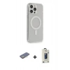 MARSİLYAN™- iPhone 13 Pro Max Kılıf Pusula Çizgi Koleksiyonu - Siyah Bilvis Hayalet Cam Ekran Koruyucu + Renkli Kamera Lens Koruma Cam - SI